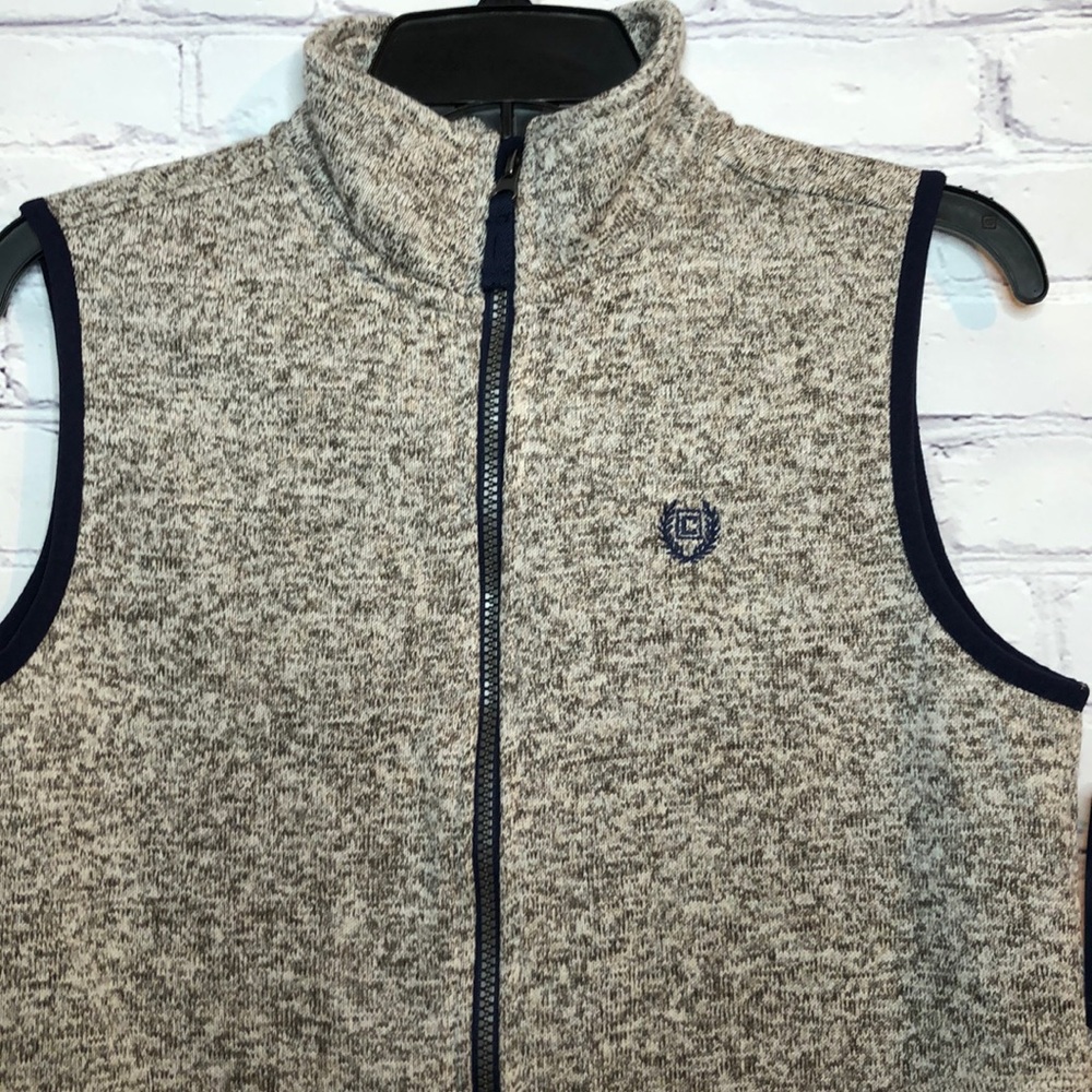 NWT Boy’s Large CHAPS Heather Gray Full Zip Vest - Picture 2 of 11